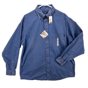 Soft Twill Work Shirt Relaxed Fit Men's Large Outdoor Comfort Roundtree & Yorke